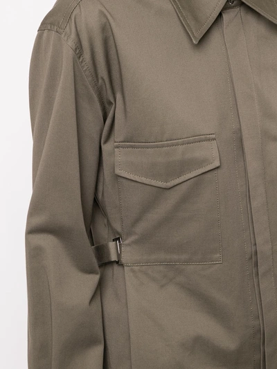 Shop Dion Lee Belted Utility Shirt In Green