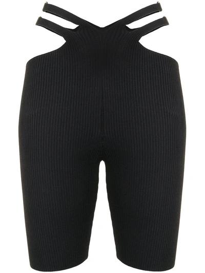 Shop Dion Lee Lustrate Fork Knit Shorts In Black
