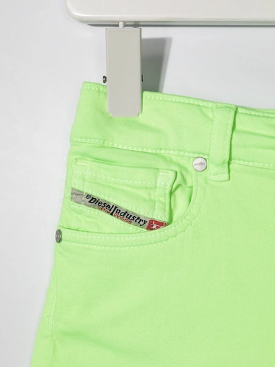 Shop Diesel Pboyshort Joggjeans Denim Shorts In Green