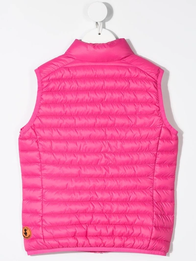 Shop Save The Duck Classic Padded Waistcoat In Pink