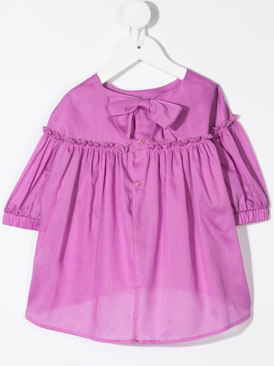 Shop Il Gufo Ruched-detail Cotton Blouse In Pink