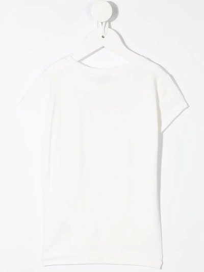 Shop Monnalisa Floral-embroidered T-shirt In White