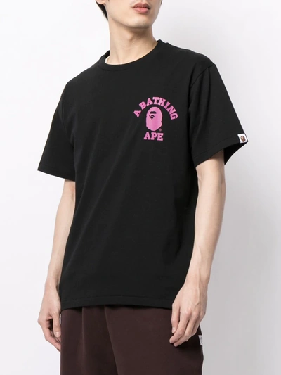 Shop A Bathing Ape Logo Crew-neck T-shirt In Black
