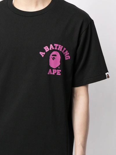 Shop A Bathing Ape Logo Crew-neck T-shirt In Black