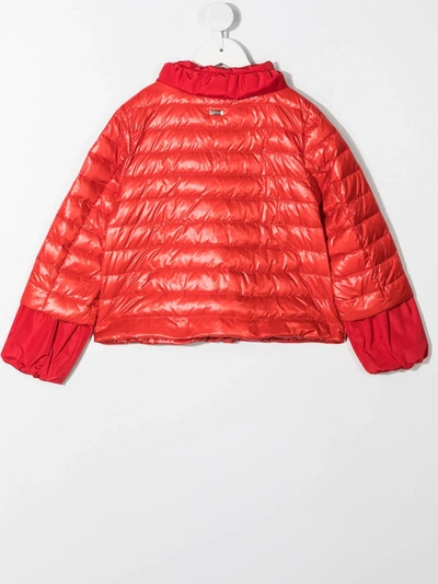 Shop Herno Down-padded Bomber Jacket In Red