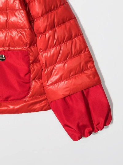 Shop Herno Down-padded Bomber Jacket In Red
