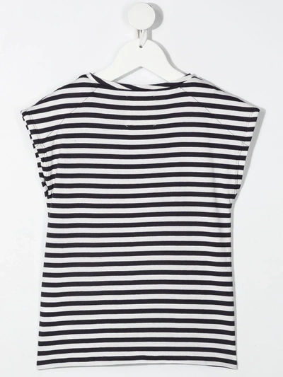 Shop Douuod Striped Short-sleeved T-shirt In Blue