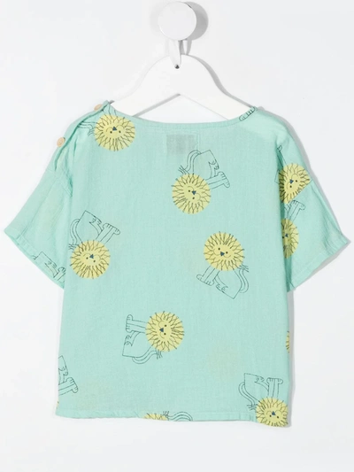 Shop Bobo Choses Lion-print T-shirt In Green