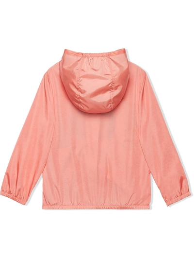 Shop Gucci Flora-logo Hooded Jacket In Pink