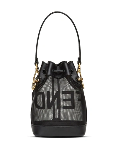 Shop Fendi Mon Tresor Mini Bucket Bag In Black