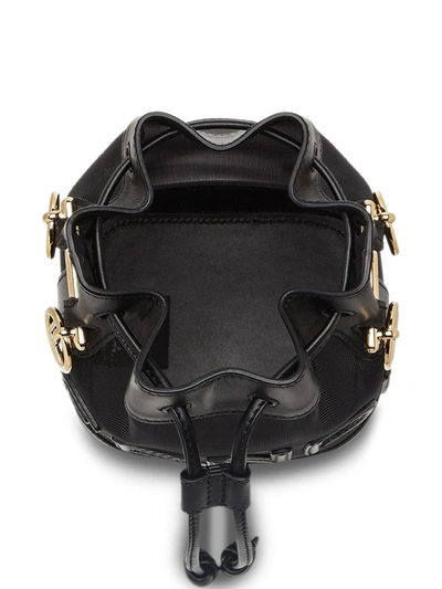 Fendi Mon Tresor Net Bucket Bag Script in Black