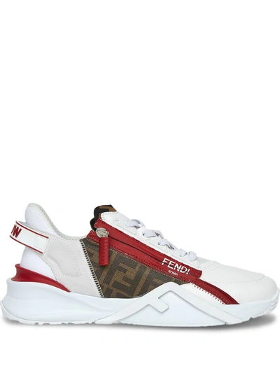 Shop Fendi Flow Low-top Sneakers In White ,red