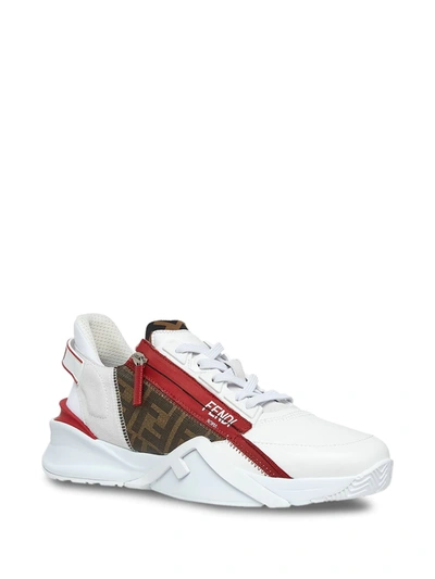 Shop Fendi Flow Low-top Sneakers In White ,red