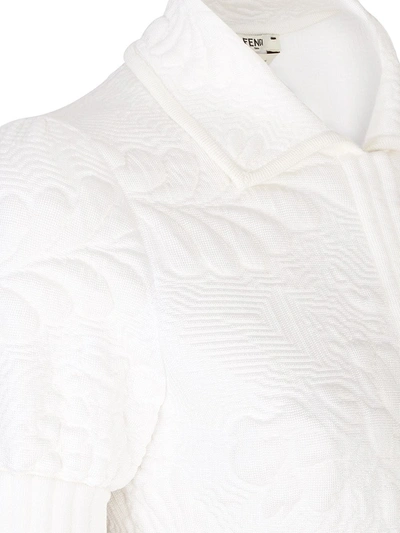Shop Fendi Floral-jacquard Playsuit In White