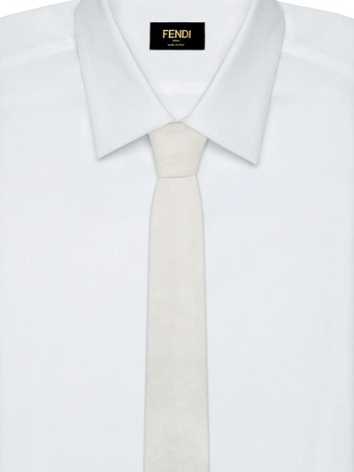Shop Fendi Ff Logo-detail Tie In White