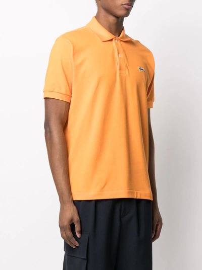 Shop Lacoste Logo-patch Cotton Polo Shirt In Orange