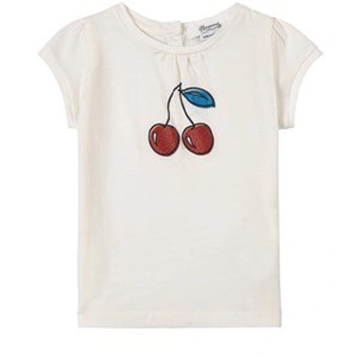 Shop Bonpoint White Cherry Print T-shirt