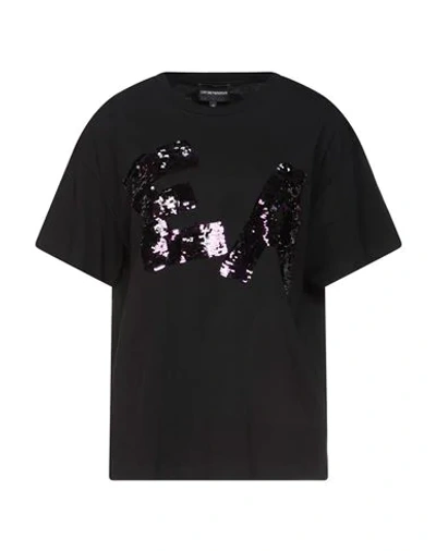 Shop Emporio Armani Woman T-shirt Black Size 2 Cotton