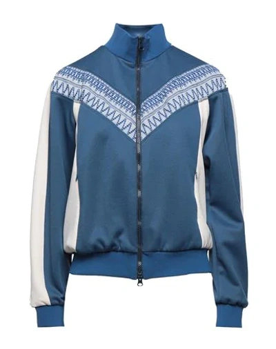 Shop C-clique Woman Sweatshirt Slate Blue Size M Polyester, Cotton, Polyamide