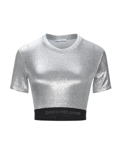 Shop Rabanne T-shirts In Silver