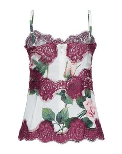 Dolce & Gabbana Floral Lace Sleeveless Top In White