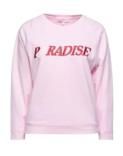 Maje Talina Embroidered French Cotton-terry Sweatshirt In Pink | ModeSens