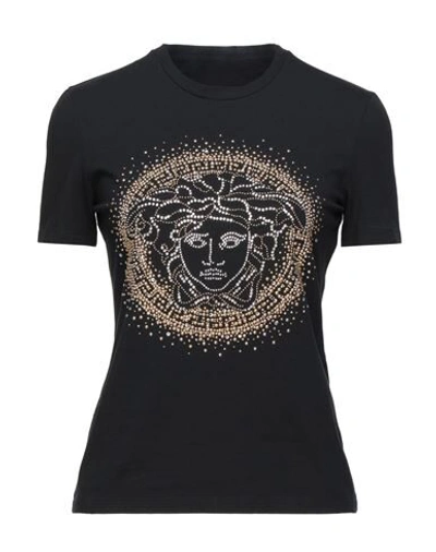 Shop Versace Woman T-shirt Black Size 4 Cotton, Elastane
