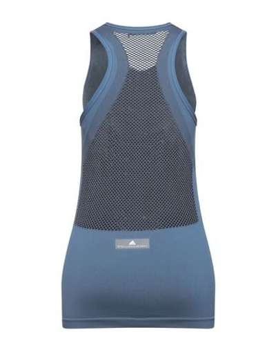 Shop Adidas By Stella Mccartney Woman Tank Top Slate Blue Size Xs Recycled Polyester, Polyamide, Elastane