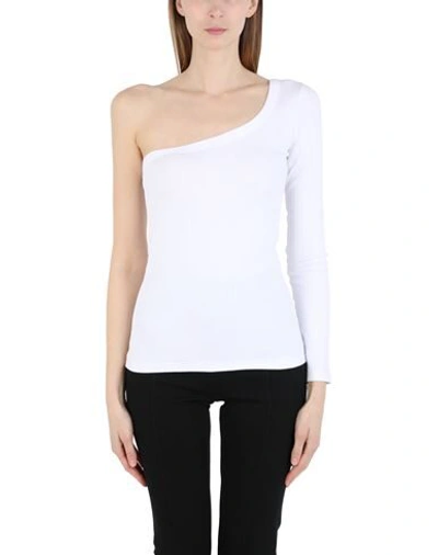 Shop Ninety Percent Org Ctn Rib One Sleeve Top Woman Top White Size L Organic Cotton, Elastane