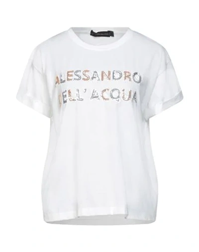 Shop Alessandro Dell'acqua T-shirts In Ivory
