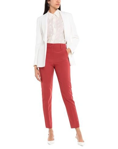 Shop Blumarine Woman Pants Brick Red Size 2 Polyester, Elastane