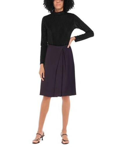 Shop Emporio Armani Woman Midi Skirt Dark Purple Size 8 Viscose, Acetate, Elastane, Polyester