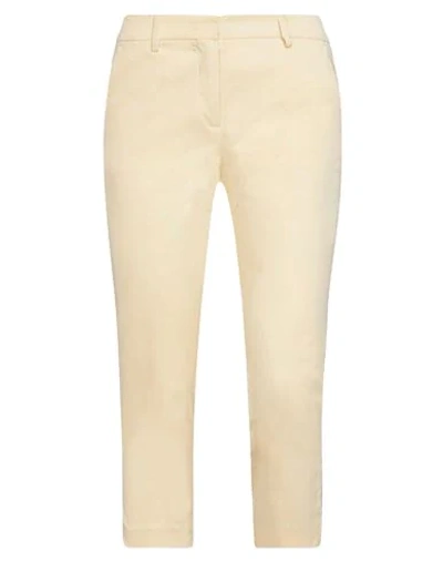 Shop Mauro Grifoni Grifoni Woman Cropped Pants Light Yellow Size 6 Cotton, Elastane