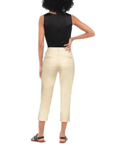 Shop Mauro Grifoni Grifoni Woman Cropped Pants Light Yellow Size 6 Cotton, Elastane