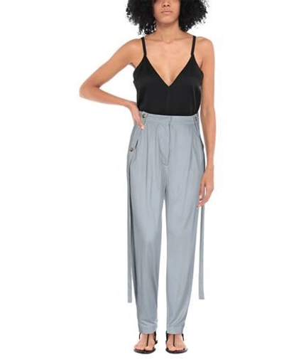 Shop Burberry Woman Pants Light Grey Size 10 Viscose, Silk