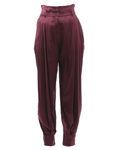 Shop Dolce & Gabbana Woman Pants Deep Purple Size 4 Silk, Elastane