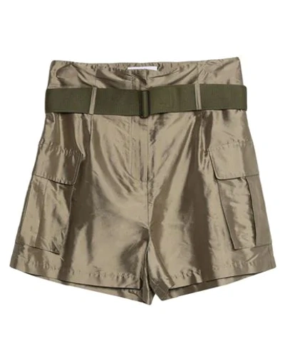 Shop Erika Cavallini Woman Shorts & Bermuda Shorts Military Green Size 8 Silk, Polyester
