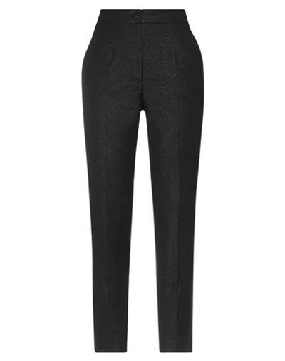 Dolce & Gabbana Woman Pants Black Size 10 Polyester, Cotton, Silk, Metallic Polyester In Black
