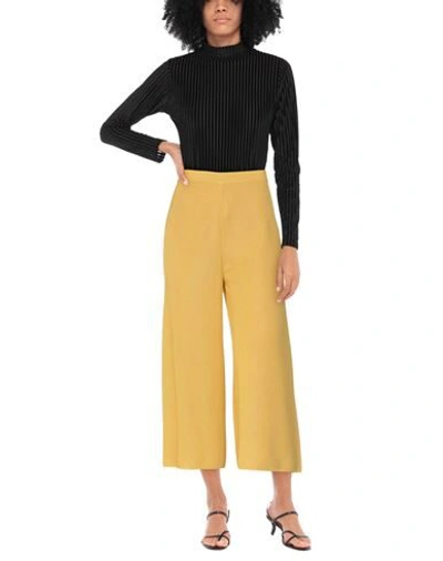 Shop Gentryportofino Woman Pants Ocher Size 6 Viscose, Polyester In Yellow