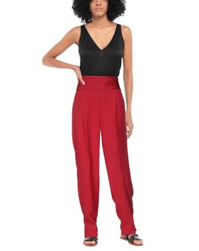 Emporio Armani Woman Pants Fuchsia Size L Cotton In Red