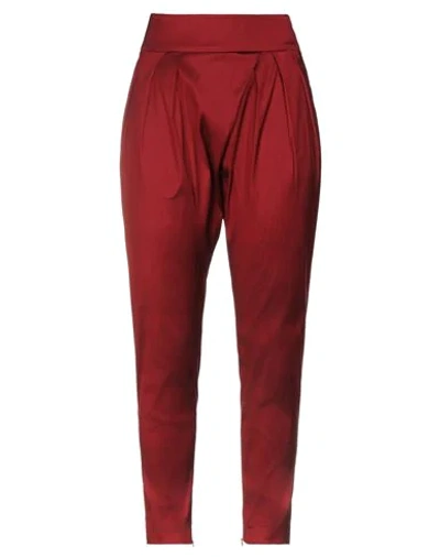 Shop Giorgio Armani Woman Pants Rust Size 6 Silk, Polyamide, Elastane In Red