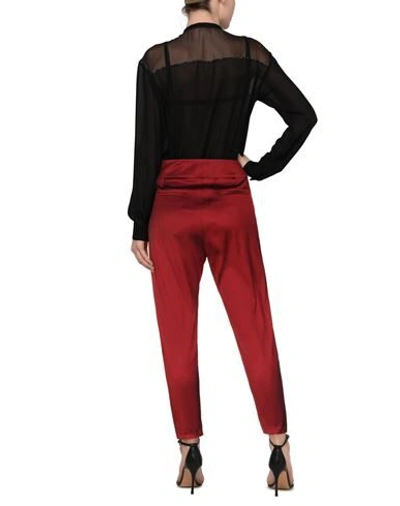 Shop Giorgio Armani Woman Pants Rust Size 6 Silk, Polyamide, Elastane In Red