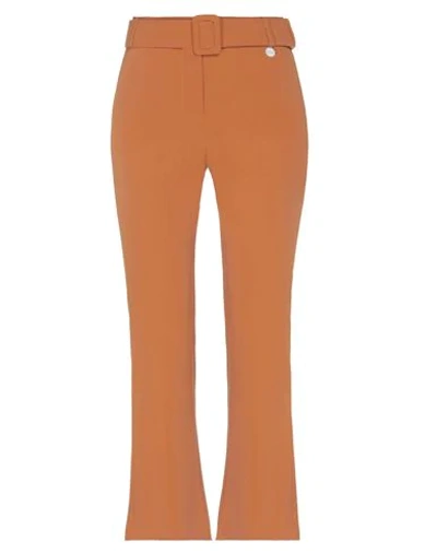 Shop Berna Woman Pants Tan Size 2 Polyester, Elastane In Brown