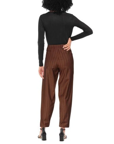 Shop Alysi Woman Pants Brown Size 4 Polyester, Virgin Wool, Viscose, Elastane, Acrylic
