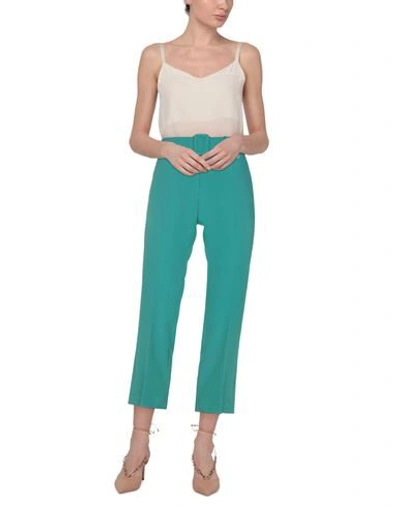 Shop Berna Woman Pants Turquoise Size 2 Polyester, Elastane In Blue