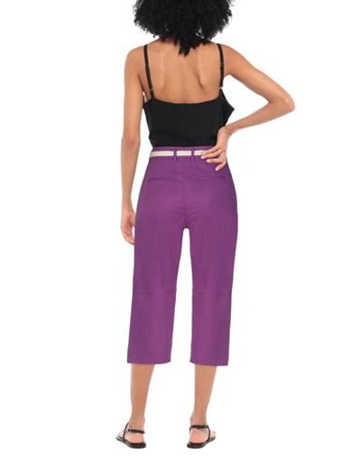 Manila Grace Cropped Pants In Purple