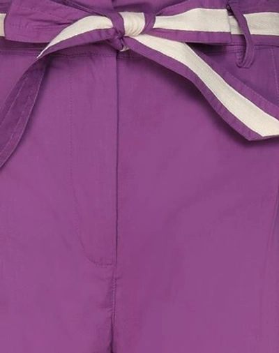 Manila Grace Cropped Pants In Purple