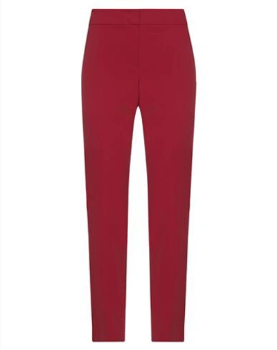 Shop Emporio Armani Woman Pants Garnet Size 8 Viscose, Virgin Wool, Elastane In Red