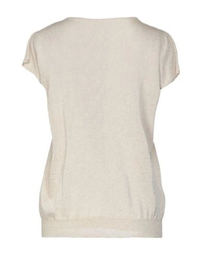 Shop Rossopuro Woman Sweater Beige Size S Viscose, Polyester, Metallic Fiber