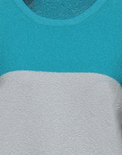 Shop Roberto Collina Woman Sweater Turquoise Size 14 Cotton, Polyamide, Elastane In Blue